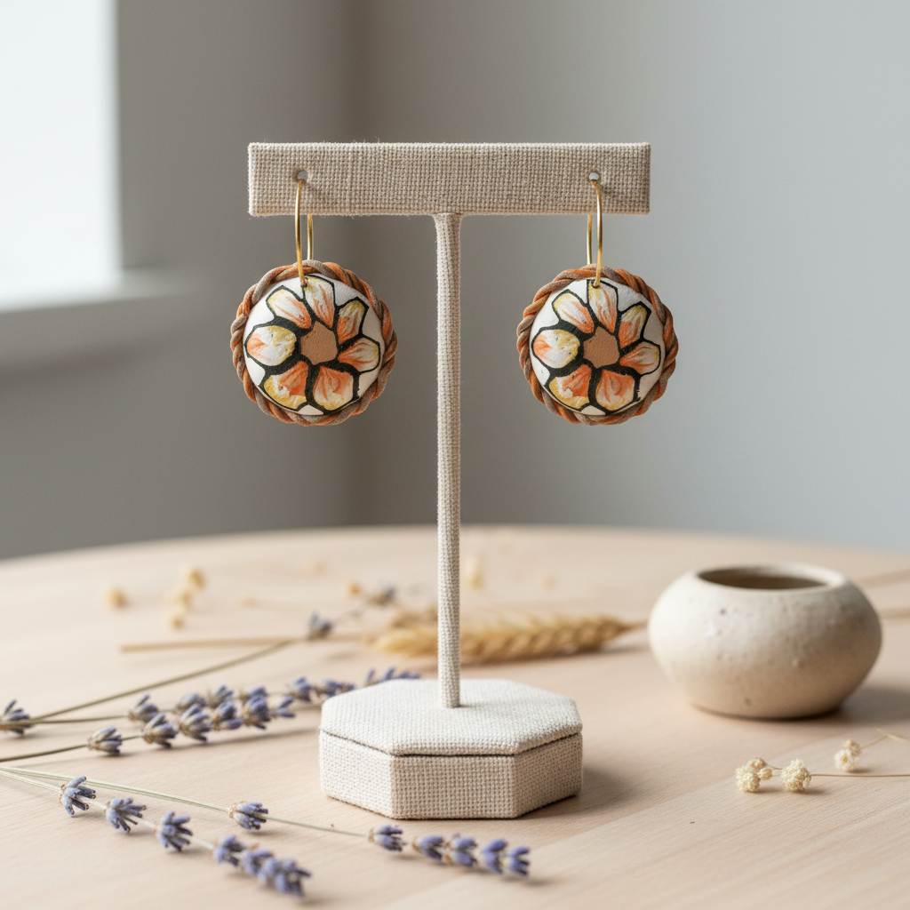 El Yapımı Polimer Kil Çiçek Seti – Kolyeli & Küpeli Özel Tasarım