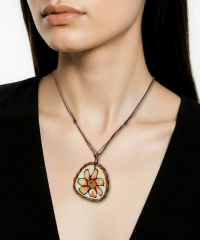 El Yapımı Polimer Kil Çiçek Seti – Kolyeli & Küpeli Özel Tasarım