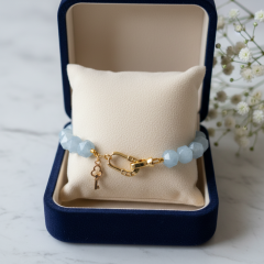 Aqua Marine Doğal Taş Bileklik Faset Kesim