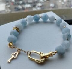 Aqua Marine Doğal Taş Bileklik Faset Kesim