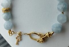 Aqua Marine Doğal Taş Bileklik Faset Kesim