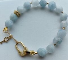 Aqua Marine Doğal Taş Bileklik Faset Kesim