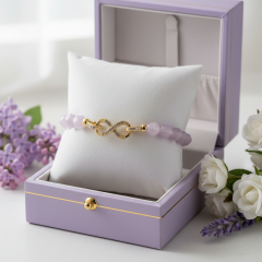 Ametist Doğal Taş Bileklik – Sonsuzluk Detaylı, Zarif ve Şık Tasarım