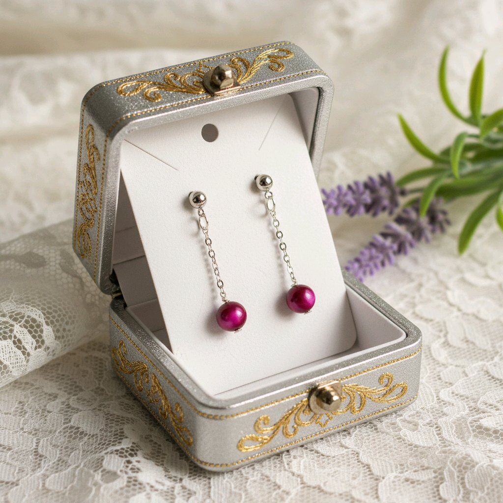 Pembe Kaplan Gözü Taşlı Zincir Küpe – Güç, Denge ve Zarafet